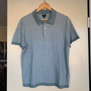 J Crew Knit Sweater Polo Shirt Sz.L Short Sleeve Green Preppy Top